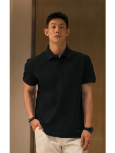 Áo Thun Cổ Polo Tay Ngắn Màu Đen Ôm Vừa Vặn Cho Nam Mùa Hè Thoáng Khí Tay Áo Co Giãn Thể Thao Tay Lửng Thể Dục Thể Thao