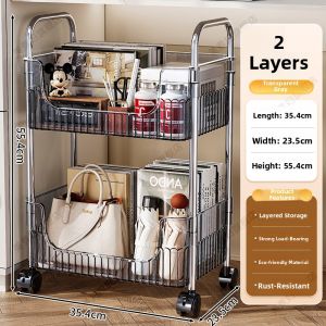MEIZHUFU | Office and Home Storage Rack and Basket with Wheels