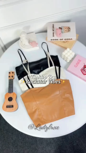 LadyLuxe - Atasan TankTop Kulit Premium Tank Top Bra Wanita Basic Crop With Cup Model Singlet BR124