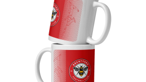 คูลเลอร์คิง Brentford FC V2 แก้วกาแฟ 11 หรือ 15 ออนซ์ สีขาว – เหมาะสำหรับชา กาแฟ และของขวัญ ของที่ระลึก