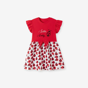 Little maven | Summer Dress with Ruffled Sleeves and 3D Bow
