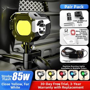 UNJOYLIOD | LED Laser Lens Motorcycle Headlight Bulb Far Near Beam Integrated