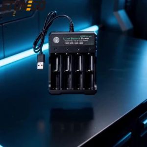 4-Slot 18650 Battery Charger for Li-ion Cells 10440 14500 16340 18500 18350 14650 16650 5V DC Input