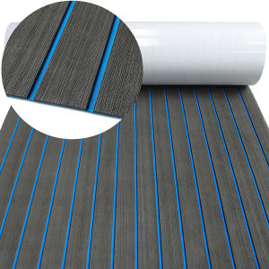 2400*450mm Eva Foam Faux Teak Boat Deck Mat Sheet Teak Yacht Marine Floor Waterproof Pontoon Brown Black Flooring MotorBoats