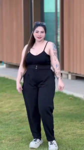 A22 กางเกงรุ่นใหม่++ใส่ทำงานเนื้อผ้าวูลเวฟ-มีกระดุมแต่งหน้าเหมาะสำหรับสาวอวบพลัสไซส์