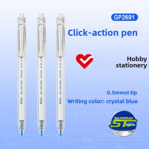 Blue Ballpoint Pen 0.5mm Bullet Tip Click Mechanism Non-Erasable Ink Student Grade Plastic Body Writing Tool JST-Hobby-00035
