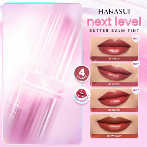 Hanasui Next Level Butter Balm - Color Butter Balm Tinted Lip Balm Melembabkan & Mencerahkan Bibir Lightweight & Cover Bibir Gelap