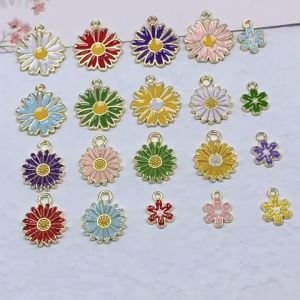 5Pcs Paduan Anting Anting Kalung Liontin Bunga Matahari Menjuntai untuk Perhiasan DIY
