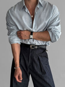 DAVID&ME | Vertical Stripes Sun Protection Shirt American Minimalist Casual Lightweight