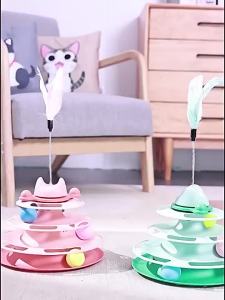 Cat Toy Interactive Turntable Tower 4-Tier  Supplies New Style Cat Head Toy Self-Hey Four-Layer