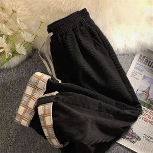 Fleece-lined Thickened Straight Loose Pants Children Autumn and Winter Plus Size Plus Size Ladies Warm and Loose Slim Looking High Waist Casual Trousers