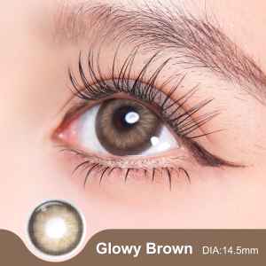 【Mega Glam Look】Magister Contact Lens With Power(0.00~-6.00) 14.5mm Big Eyes Thick Border Contact Lenses Glowy Brown/Glowy Gray