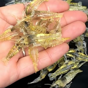Soft shrimp bait set imitation shrimp with hook freshwater shrimp fishing tackle saltwater bass trout salmon