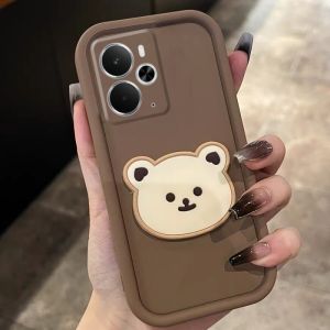 Phone Case Realme 14T Realme14T 5G Classic Cartoon Fashion 3D Bear Doll Soft Casing Silicone Lens Protection Shockproof Back Cover 2025