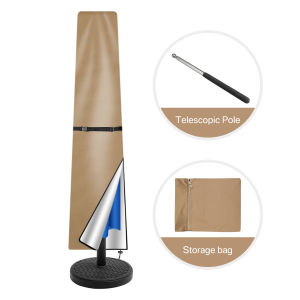 Large Patio Umbrella Cover Waterproof Outdoor Garden Umbrella Covers 210D Oxford Parasol Covers with Zipper & Push Rod