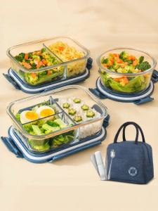 CrossOver | Specialized Microwave Resistant Glass Lunch Box for Office Workers with ness Preservation Compartment Double Layered 2025 New Model