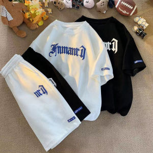 เสื้อชู้สำหรับผู้ชาย เสื้อผู้ชาย กางเกงขาสั้นผู้ชาย (เสื้อ+กางเกงขาสั้น) ดีไซน์ ขนาดมาตรฐาน (สีดำ สีขาว สีเทา) TZ06