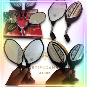 Spion Bubut 3 Jarip & Spion LED Ori AHM: Tangkai Pendek Motor Model Konsep Plat KT