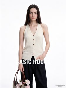 Basic House | Halter Vest Top for Summer Sleeveless V-Neck
