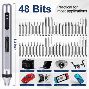 【Ready Stock】50 in 1 Powerful Cordless Electric Precision Screwdriver Set With LED Light - Small Mini Micro Screwdriver Set for DIY Projects and Repairs - Rechargeable Portable