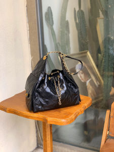 Banff 2025 Spring Season New Style Small Fragrance Wind Hobo Bag Large Capacity Commuter Bag Underarm Bag Black Wanderer Bag