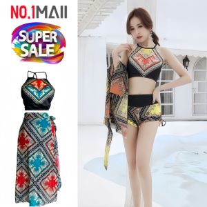 ชุดว่ายน้ำแฟชั่น สไตล์โบฮีเมียน บิกินี่ ใส่เดินเล่นริมทะเล ถ่ายรูปสวยๆ พร้อมผ้าคลุมซีทู ขนาดสินค้า เสื้อรอบอก26นิ้ว ยาว10นิ้ว กางเกงรอบเอว22นิ้ว ยาว11นิ้ว พร้อมส่ง