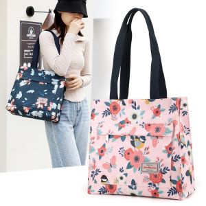 Summer New Fashion Printed Nylon Single Shoulder Bag Handheld Large Capacity Commuting Womens Bag Casual Handbag