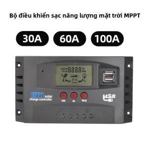 diymore | Bộ Điều Khiển Sạc Năng Lượng Mặt Trời MPPT 30A 60A 100A LCD 12V 24V Tự Động Tích Hợp Bộ Điều Chỉnh Tải Và Cổng USB Kép Cho Hệ Thống Năng Lượng Tái Tạo