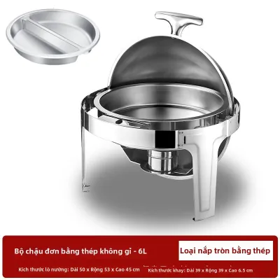 YYBAIO | Tủ Hâm Nóng Tiệc Buffet Inox Có Nắp Cách Nhiệt Màu Vàng Đương Đại