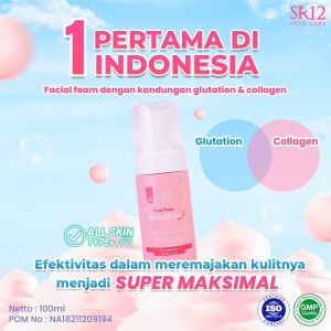 No. 1 di Indonesia Facial Foam Glutation with Collagen netto 100ml membantu mengangkat kotoran & Sel kulit mati pada wajah. membuat kulit wajah 3x lebih bersih dan cerah.