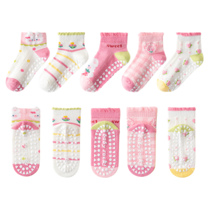 Adorable Early Education Anti-Slip Childrens Glue Socks Summer Mesh Floor Socks Theme Park Trampoline Baby Socks Cotton Fabric