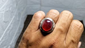 Cincin Batu Ruby Merah Delima Asli Kode 2412