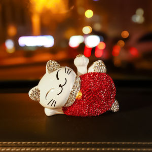Solar Powered Cat Figurine Car Interior Decoration High End Goddess Style Personalized Car Accessories Premium Quality