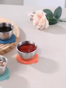 Cup Saus Stainless 304 Anti Tumpah Dengan / Wadah Saos Anti Karat / Cup Wadah Bumbu Serbaguna