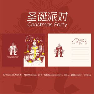 Christmas Greeting Card Single Sheet Holiday Greeting Card for Xmas Gift Wrapping Party Decoration Festive Celebration
