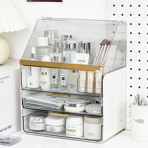 Acrylic Cosmetic Storage Box Desktop Skincare Drawer Style Dustproof High-End Feeling Organizer Box Lipstick Display Rack