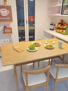 LULU Square Dining Table Nordic Long Table Home Eating Table Table And Chair Set For Rental House Restaurant Barbecue Shop Home Commercial Use