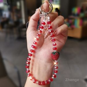 ZHENGEGE | Handmade Crystal Full Drill Strawberry Bead Pendant Accessory Chain