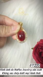 Dây Nữ Mạ Vàng V073 Cùng mặt V1235 Màu Đá Đỏ Xanh Thời Trang Đi Tiệc