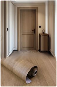 French Vintage Style Door Sticker Thickened Dark Walnut Wood Grain Old Door Renovation Color Film Modification Adhesive Decal