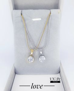 Titanium Kalung Mata Satu Silver Gold Xds787