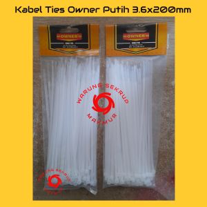 (1 Pack) Kabel Ties 3.6x200mm / Kabel Tis / Cable Ties Putih 20CM