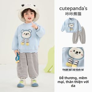 CUTEPANDAS | Bộ Áo Hoodie Phong Cách Hoạt Hình Cho Trẻ Em