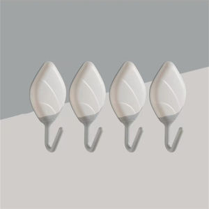 4 sets of non perforated leaf hooks with no marks kitchen and bathroom adhesive hooks