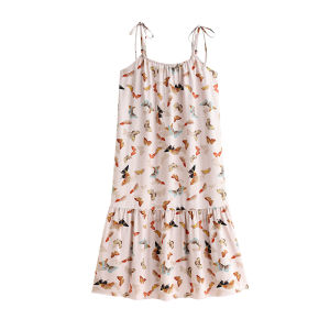 yuenei | YueNei Womens Modal Sleepwear Summer Butterfly Dress Strapless Midi Dress Comfortable Breathable Nightgown Casual Home Clothes