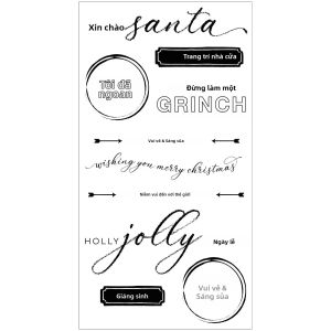 Đồ Trang Trí Giáng Sinh Tem Cao Su Cho DIY Thêu Sò Làm Thiệp Giấy Thủ Công Handmade Album Trang Trí Stencil Bộ
