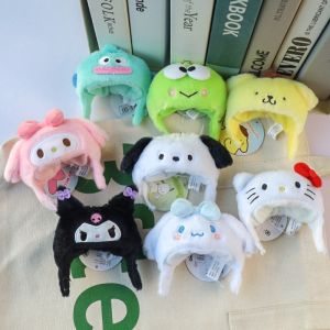 GOFIDIN Kitty Kuromi Melody Labubu Doll Clothes Cinnamoroll Pattern Plush Velvet Doll Shirt 10cm Doll Hat for Labubu Dolls