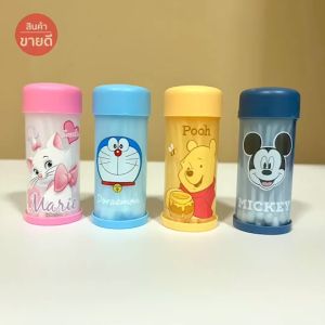 กล่องใส่ไม้แคะหู ขนาดพกพา กล่องใส่คัตตอนบัต โดเรมอน แมวมาลี หมีพูห์ ไม้ปั่นหู ลายการ์ตูน สำลีก้าน กล่องใส่สำลีลายการ์ตูน