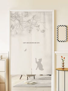 Modern Minimalist Tree Shadow Door Curtain Privacy Blocking Curtain Bedroom Living Room Room Partition Curtain Bathroom Curtain