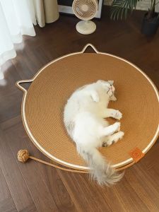Large Wear-Resistant Cat Scratcher Mat 40/60/80CM Round Woven Sisal Claw Carpet Cat Sleeping Mat 猫爪板